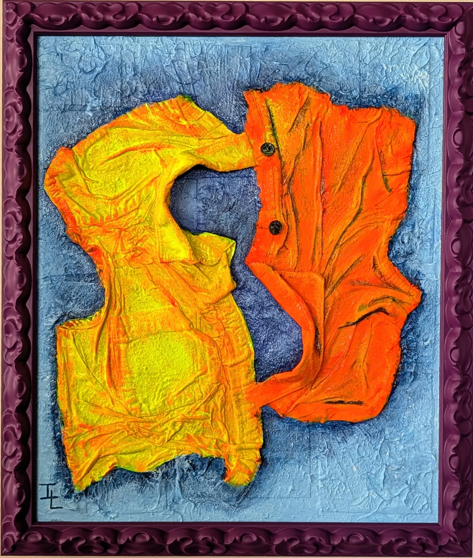 El Abrazo del Ocaso – Cuadro en Relieve 3D y Técnica Mixta